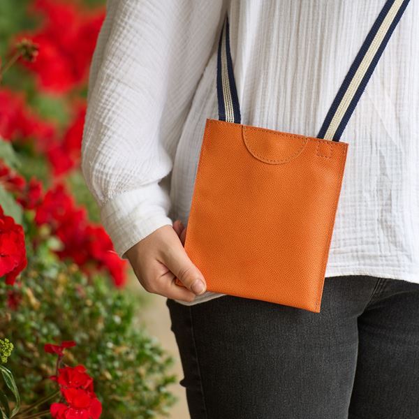 Tilly Crossbody Leather Bag - Orange