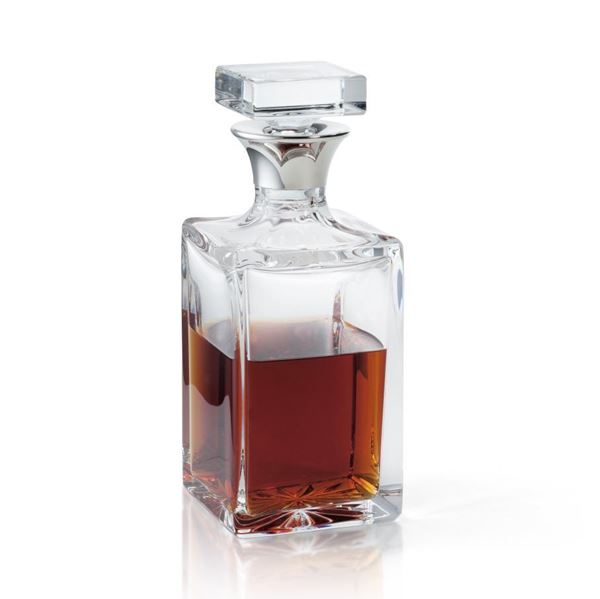 Square decanter with sterling silver neck