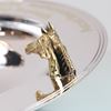 Traditional Alms Dish in Silver Plate with Gold Plated Horse's Head