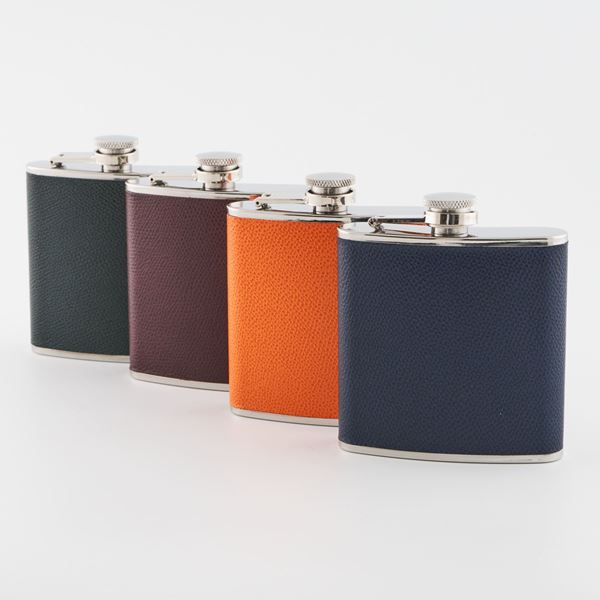 6oz leather hip flask