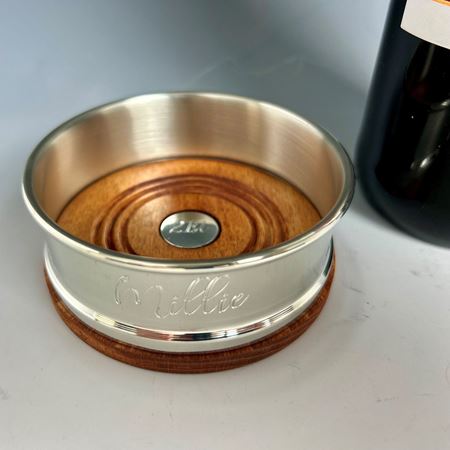 Pewter & Wood Bottle Coaster